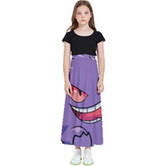 Purple Funny Monster Kids  Flared Maxi Skirt by Sarkoni