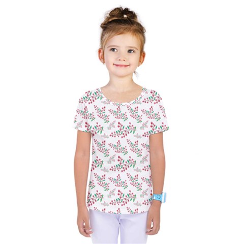 Christmas Shading Festivals Floral Pattern Kids  One Piece T-shirt by Sarkoni