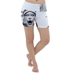 Funny Statue Of Liberty Parody Lightweight Velour Yoga Shorts by Sarkoni