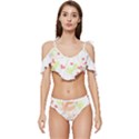 Bird Lover T- Shirtbird T- Shirt (6) Ruffle Edge Tie Up Bikini Set	 View1