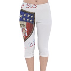 Trump 2024 The Final Battle Velvet Capri Leggings  by 13stars