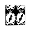 Black And White Deadhead Grateful Dead Steal Your Face Pattern Mini Canvas 4  x 4  (Stretched) View1