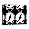 Black And White Deadhead Grateful Dead Steal Your Face Pattern Canvas 14  x 11  (Stretched) View1