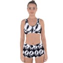 Black And White Deadhead Grateful Dead Steal Your Face Pattern Racerback Boyleg Bikini Set View1