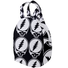 Black And White Deadhead Grateful Dead Steal Your Face Pattern Travel Backpack by Sarkoni