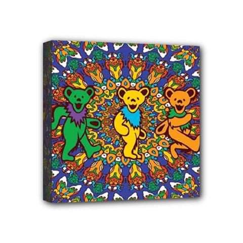 Grateful Dead Pattern Mini Canvas 4  X 4  (stretched) by Sarkoni