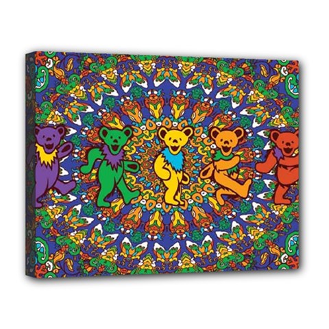 Grateful Dead Pattern Canvas 14  X 11  (stretched) by Sarkoni