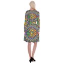 Grateful Dead Pattern Long Sleeve Velvet Front Wrap Dress View2