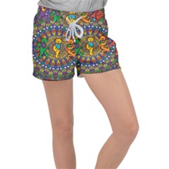 Grateful Dead Pattern Women s Velour Lounge Shorts by Sarkoni