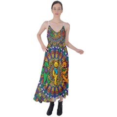 Grateful Dead Pattern Tie Back Maxi Dress by Sarkoni