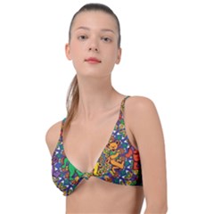 Grateful Dead Pattern Knot Up Bikini Top by Sarkoni