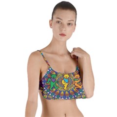 Grateful Dead Pattern Layered Top Bikini Top  by Sarkoni