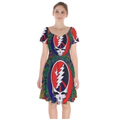 Grateful Dead - Short Sleeve Bardot Dress by Sarkoni