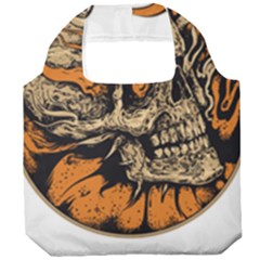 Human Skull  Skull Art Skeleton Illustration Foldable Grocery Recycle Bag by uniart180623