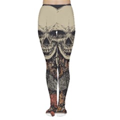 Gray And Multicolored Skeleton Illustration Tights by uniart180623