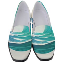 Tsunami Tidal Wave Wave Minimalist Ocean Sea Women s Classic Loafer Heels by uniart180623