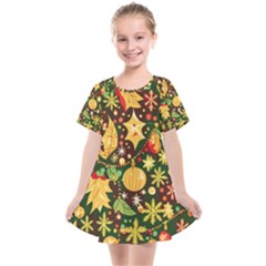 Christmas Pattern Kids  Smock Dress by Valentinaart