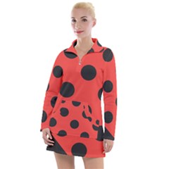 Abstract-bug-cubism-flat-insect Women s Long Sleeve Casual Dress by Ket1n9