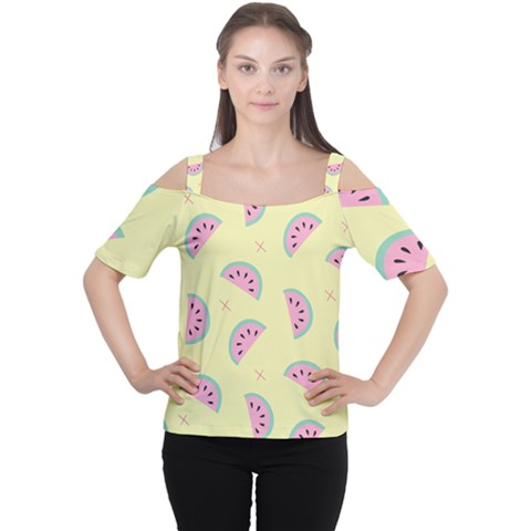 Watermelon Wallpapers  Creative Illustration And Patterns Cutout Shoulder T-shirt by Ket1n9