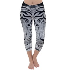 Tiger Head Capri Winter Leggings  by Ket1n9