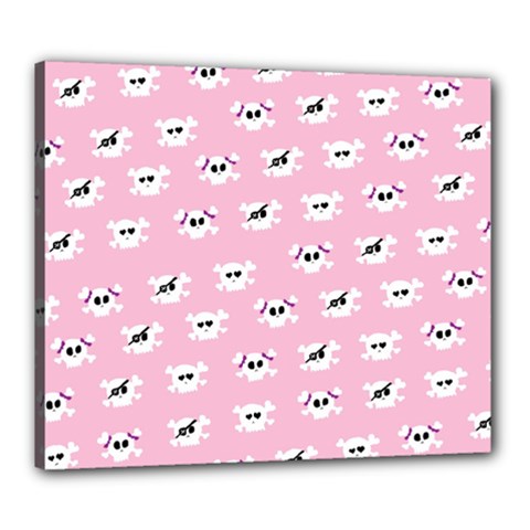 Girly Girlie Punk Skull Canvas 24  X 20  (stretched) by Ket1n9