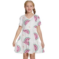 Watermelon Wallpapers  Creative Illustration And Patterns Kids  Short Sleeve Tiered Mini Dress by Ket1n9