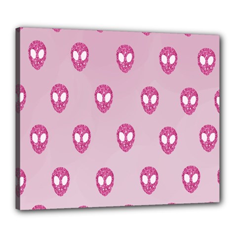 Alien Pattern Pink Canvas 24  X 20  (stretched) by Ket1n9