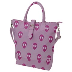 Alien Pattern Pink Buckle Top Tote Bag by Ket1n9