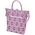 Alien Pattern Pink Buckle Top Tote Bag View2