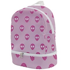 Alien Pattern Pink Zip Bottom Backpack by Ket1n9