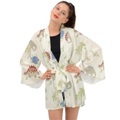 Dinosaur Art Pattern Long Sleeve Kimono by Ket1n9