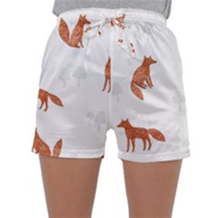 Fox Animal Wild Pattern Sleepwear Shorts by Ket1n9