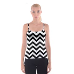 Black And White Chevron Spaghetti Strap Top by Ket1n9