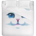 Cute White Cat Blue Eyes Face Duvet Cover Double Side (King Size) View1