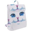 Cute White Cat Blue Eyes Face Flap Top Backpack View2