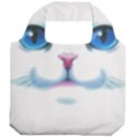 Cute White Cat Blue Eyes Face Foldable Grocery Recycle Bag View2