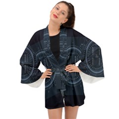 Minimalistic Knowledge Mathematics Trigonometry Long Sleeve Kimono by Ket1n9