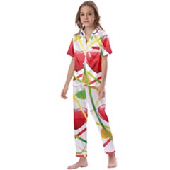 Love Kids  Satin Short Sleeve Pajamas Set by Ket1n9