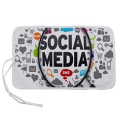 Social Media Computer Internet Typography Text Poster Pen Storage Case (l) by Ket1n9