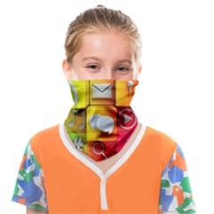 Colorful 3d Social Media Face Covering Bandana (kids) by Ket1n9