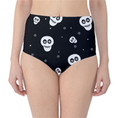 Skull Pattern Classic High-waist Bikini Bottoms by Ket1n9