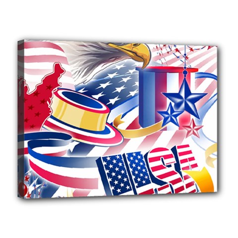 United States Of America Usa  Images Independence Day Canvas 16  X 12  (stretched) by Ket1n9