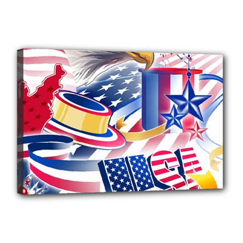 United States Of America Usa  Images Independence Day Canvas 18  X 12  (stretched) by Ket1n9