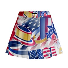 Independence Day United States Of America Mini Flare Skirt by Ket1n9
