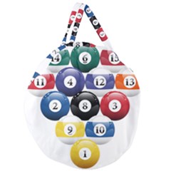 Racked Billiard Pool Balls Giant Round Zipper Tote by Ket1n9