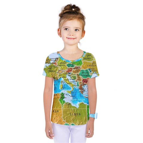 World Map Kids  One Piece T-shirt by Ket1n9