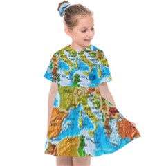 World Map Kids  Sailor Dress by Ket1n9