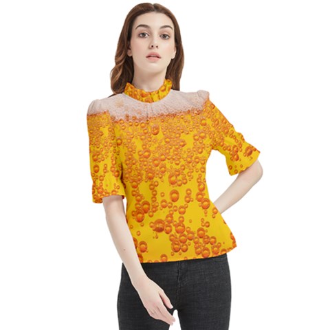 Beer Alcohol Drink Drinks Frill Neck Blouse by Ket1n9