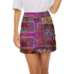 Technology Circuit Board Layout Pattern Mini Front Wrap Skirt by Ket1n9