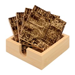 Technology Circuit Board Layout Pattern Bamboo Coaster Set by Ket1n9